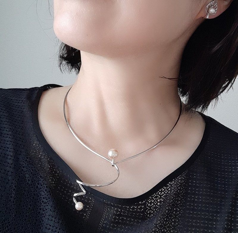 SV デザイン チョーカー あこや真珠　パールネックレス　あこやパール　日本の真珠 pearl necklace 珍珠項鍊 珍珠项链 진주목걸이 - 項鍊 - 珍珠 