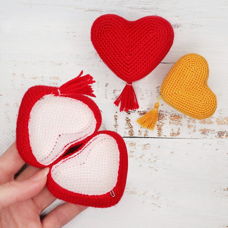 FREE Crochet pattern Heart-shaped box, PDF DIY tutorial, READ THE DESCRIPTION! - 手工藝教學/工具書 - 其他材質 