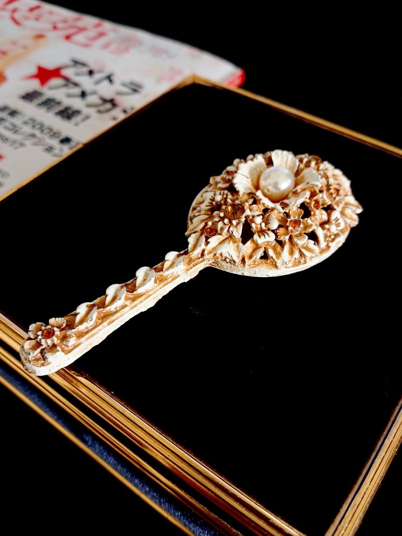 vintage  Florenza系列 古董小擺件 立體雕花手鏡 - 其他家具 - 其他材質 