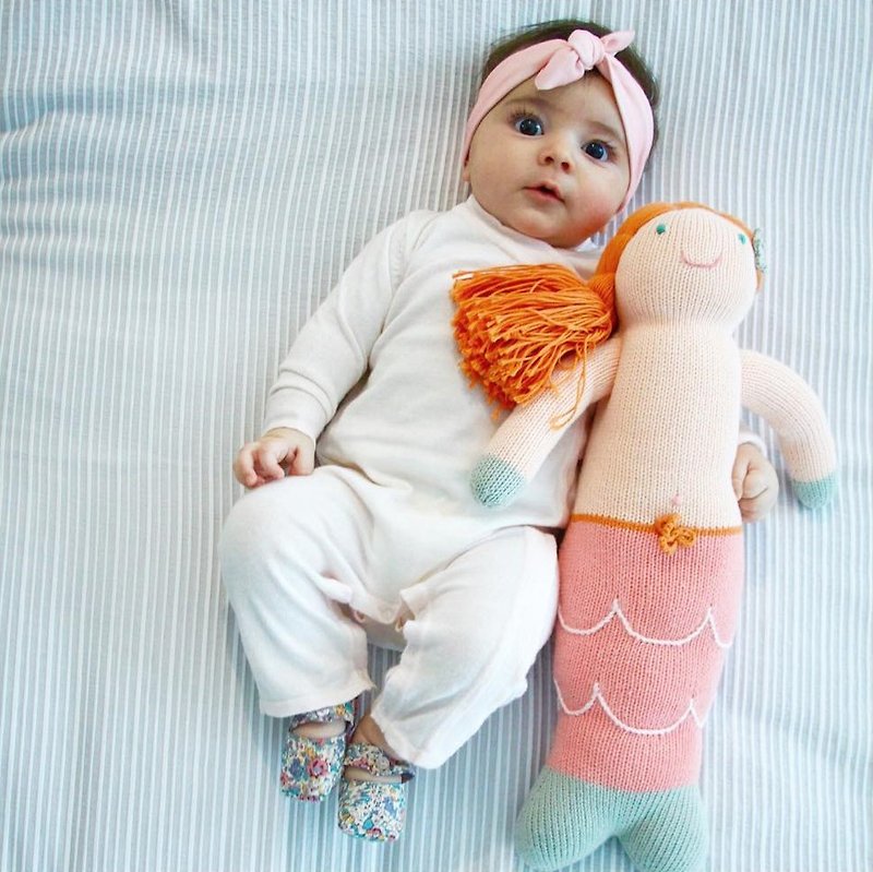 美國Blabla Kids純棉針織娃娃(小隻)- 粉紅美人魚 - 寶寶/兒童玩具/玩偶 - 棉．麻 