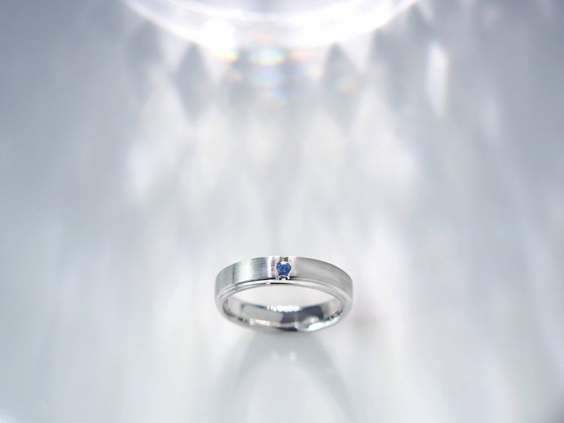 Moon Night | Sapphire Ring/Platinum/Platinum/Men's Ring | Wedding Ring Series - แหวนทั่วไป - เครื่องเพชรพลอย สีน้ำเงิน