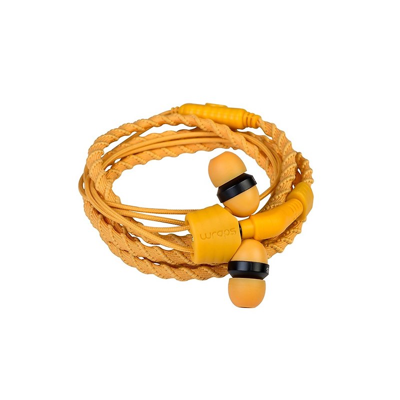英國 Wraps【Talk】經典編織手環耳機 - 通話式 黃 - 耳機/藍牙耳機 - 聚酯纖維 黃色