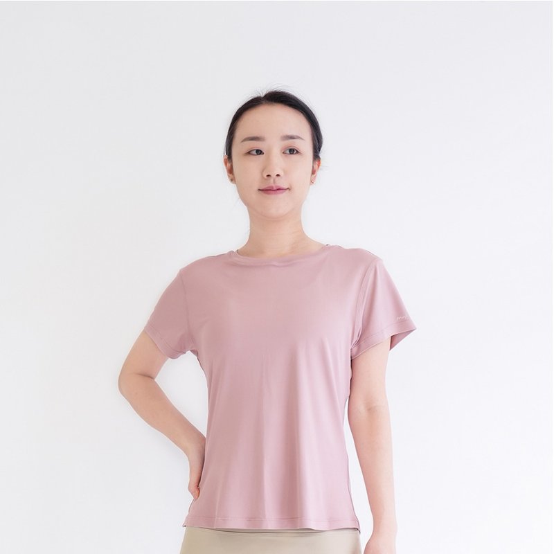 【Mukasa】DURABLE 簡約短袖運動上衣 - 草莓牛奶 - MUK-22041 - 女運動上衣/背心 - 其他材質 粉紅色