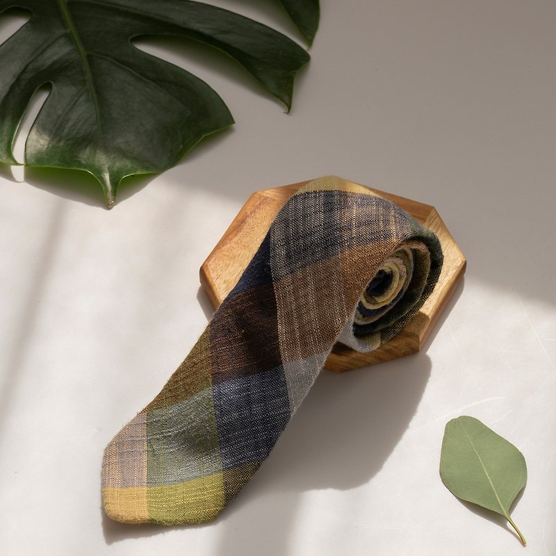 Japanese spliced ​​green tie - a must-have green spliced ​​tie for forest-type boys - เนคไท/ที่หนีบเนคไท - ไฟเบอร์อื่นๆ สีเขียว