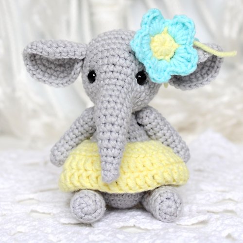 ZiminaDoll Crochet small elephant pattern PDF in English Amigurumi stuffed elephant DIY