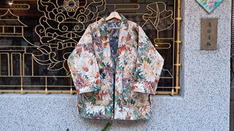 AMIN'S SHINY WORLD Monet's Spring KIMONO - เสื้อโค้ทผู้ชาย - ผ้าฝ้าย/ผ้าลินิน หลากหลายสี