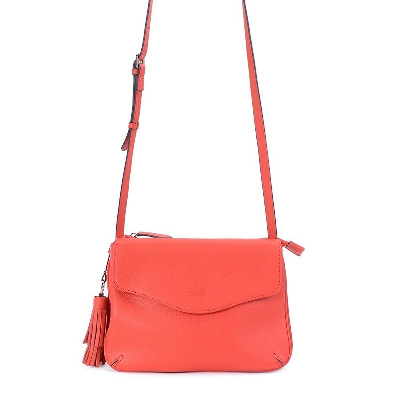La Poche Secrete: Naughty Girl's Envelope Bag_Hand and Shoulder Bag_Charm Red_7036 - Messenger Bags & Sling Bags - Genuine Leather Red