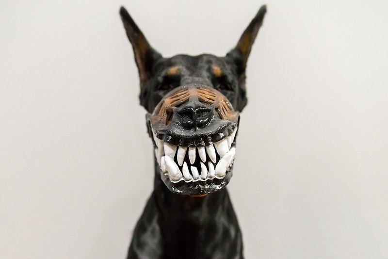 Werewolf Bloodless Dog muzzle Scary Doberman muzzles Pet Gift Halloween Costume - Other - Plastic 