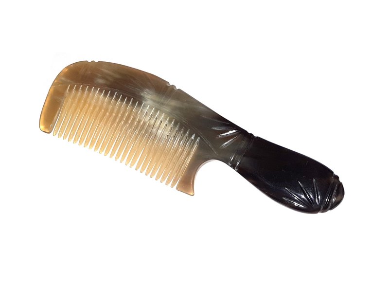 Hair Combs Anti-Static, Hair Accessories Gifts for Her Handmade from Bull Horn. - 彩妝刷具/鏡子/梳子 - 環保材質 咖啡色