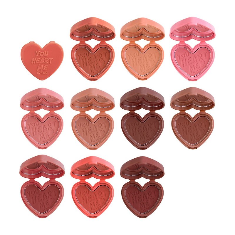 【4U2】YOU HEART ME Heart-shaped lettering blush- matte/glossy/mousse exp:2024/5/1 - Lip & Cheek Makeup - Other Materials Red