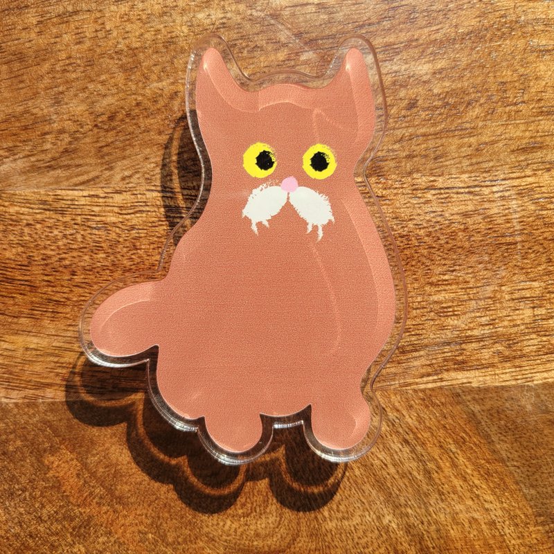 Brown Cat Acrylic Phone Grip - อุปกรณ์เสริมอื่น ๆ - อะคริลิค สีนำ้ตาล