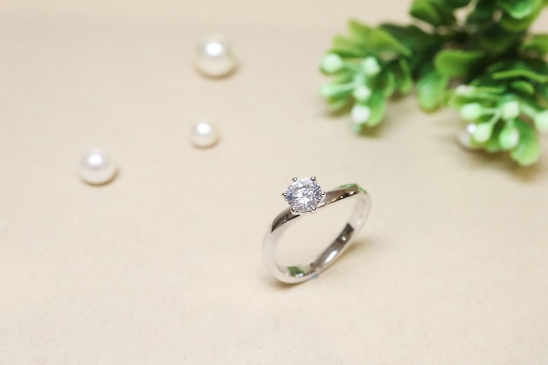 [Love Diamond Ring] Independent Space Handmade Proposal Ring - Tacit Curve Twisted Single Diamond Ring 925 - งานโลหะ/เครื่องประดับ - เงิน 