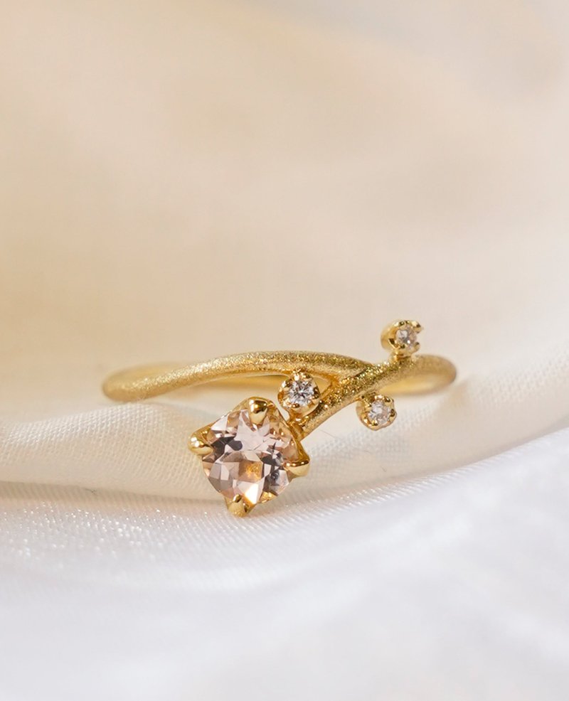 K18 Morganite Ring - 戒指 - 其他金屬 橘色