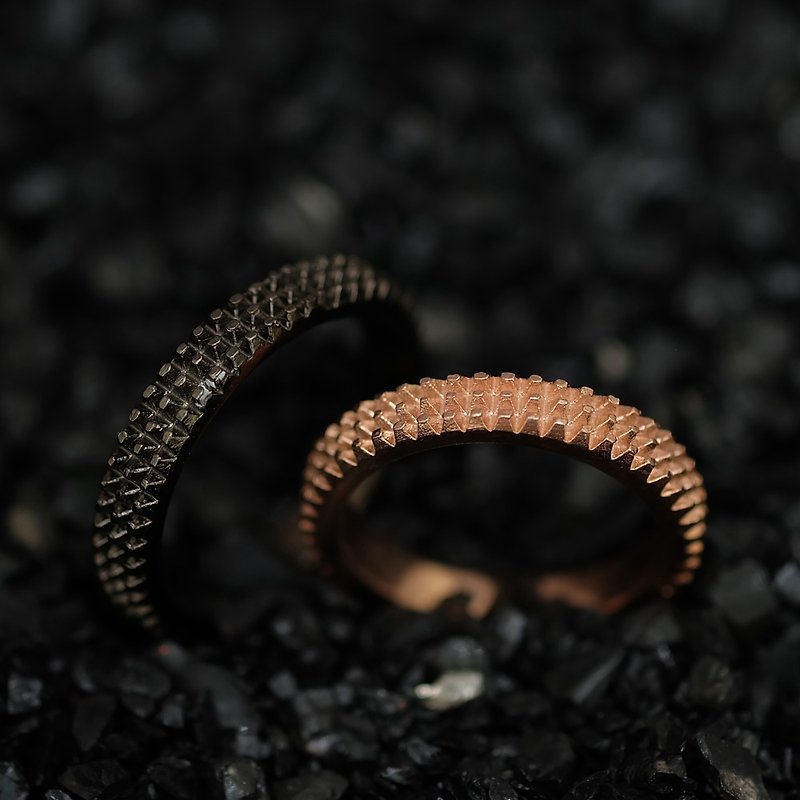 Fire Element Texture ring - General Rings - Sterling Silver Black