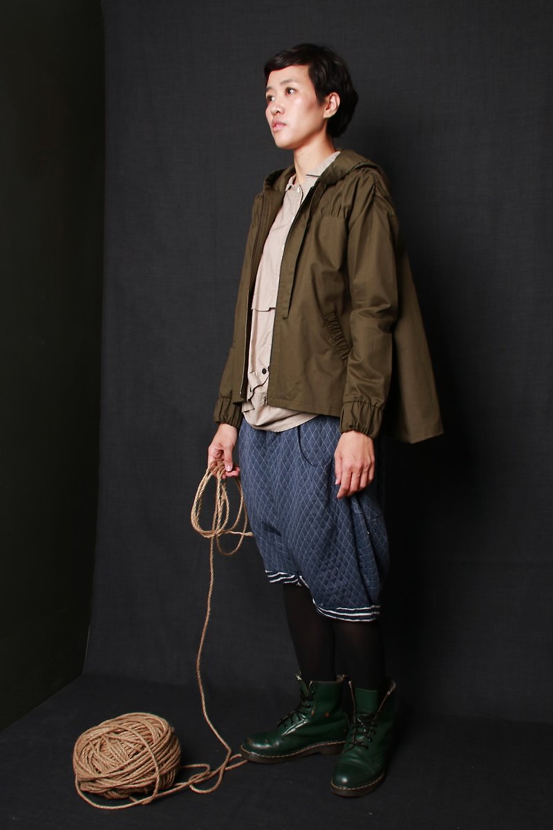 And - pilot's route - hooded under the A pendulum coat - the network price - Women's Casual & Functional Jackets - Cotton & Hemp Green