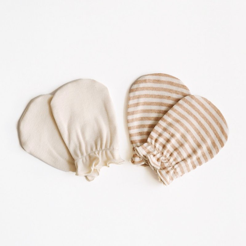 【cott organics】Japanese organic cotton anti-scratch gloves for newborn baby one month old - Onesies - Cotton & Hemp Multicolor