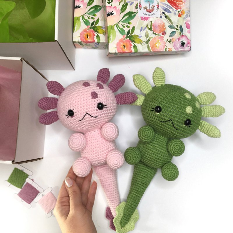 Kawaii, axolotl plush, kawaii plush, nautical baby shower gift, ocean nursery. - 寶寶/兒童玩具/玩偶 - 其他材質 多色