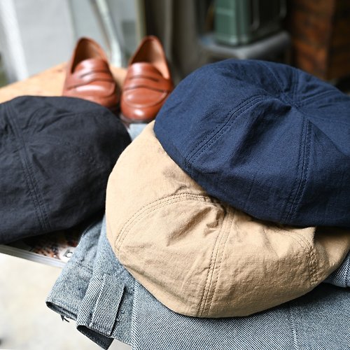 Vintage古著｜古漾 GoYoung HIGHER Beret/日本棉麻貝雷帽、日本製、畫家帽、報童帽、手工帽