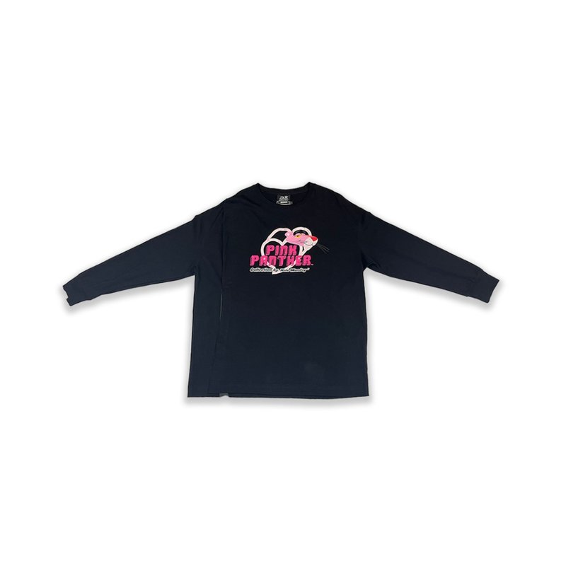 Hate Monday'' X PINK PANTHER LONG-SLEEVED TEE(PPHM-A23) - เสื้อฮู้ด - ผ้าฝ้าย/ผ้าลินิน สึชมพู