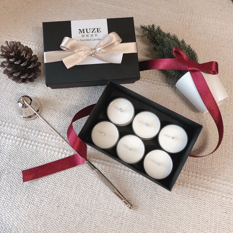 Handmade scented candle tealight Wax 15g 6-in-1 discount gift box set can be written on behalf of the small card - Candles & Candle Holders - Wax Black