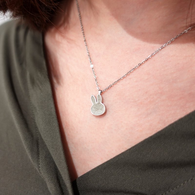 Exclusive Miffy x C3craft Studio Concrete Necklace (Silver / Rose gold) - Necklaces - Cement Gray
