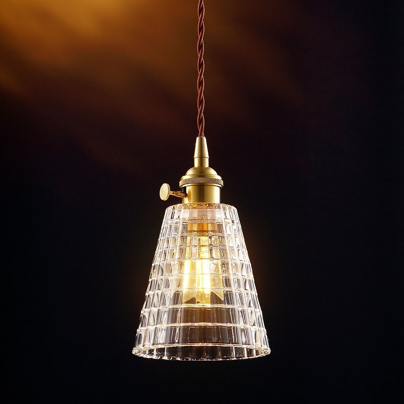 [Dust years old decorations] Nostalgic copper glass chandelier PL-1735 with LED 6W bulb - โคมไฟ - แก้ว สีใส