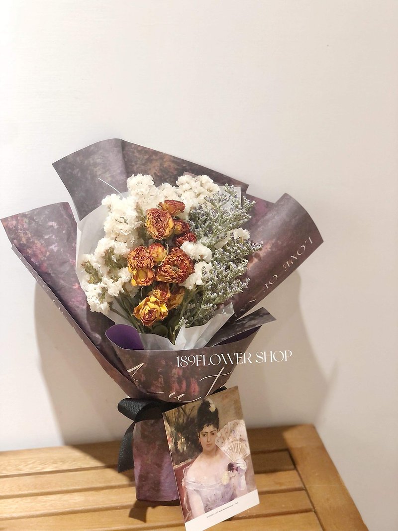 Oil painting style eternal life bouquet - ช่อดอกไม้แห้ง - พืช/ดอกไม้ 