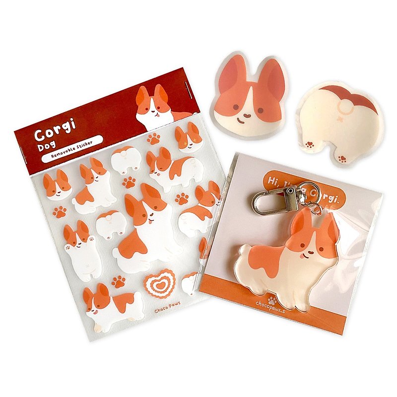 Corgi dog Set - Stickers - Waterproof Material 