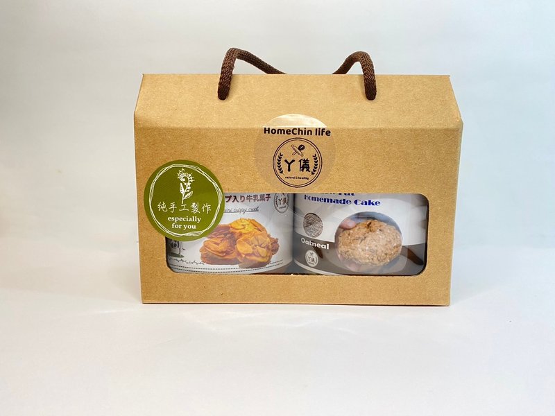 Hongqin Life-Ayi Food House High Fiber Double Happiness/Oatmeal vs Almond Slices Gift Box - Handmade Cookies - Other Materials 