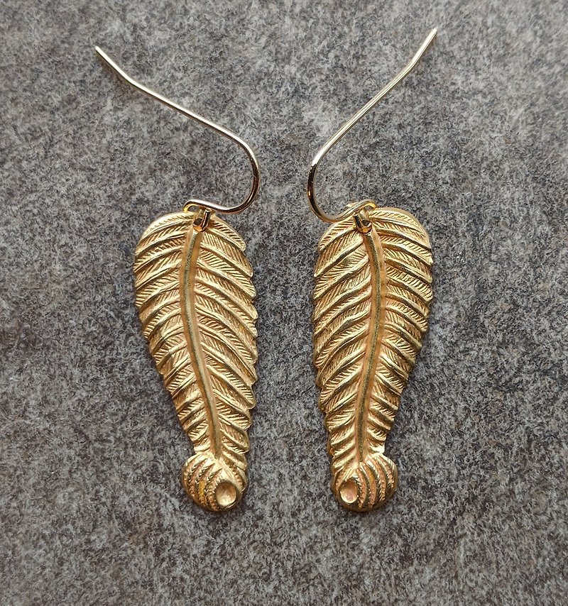 Fern Earrings - ต่างหู - ทองแดงทองเหลือง 