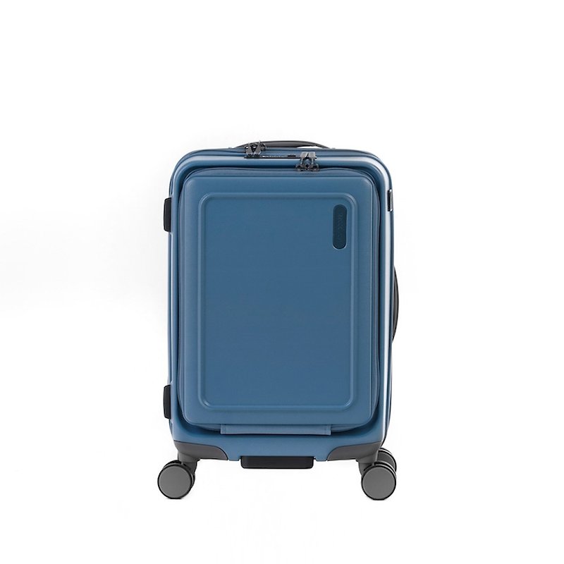 URBANITE | 34L 21inch 4 wheels TSA Lock Top Flip Cabin Suitcase - Slate Blue - กระเป๋าเดินทาง/ผ้าคลุม - เส้นใยสังเคราะห์ สีน้ำเงิน