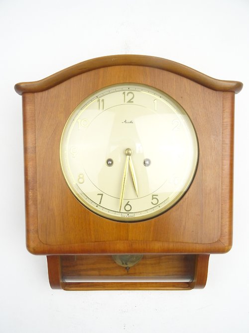 Dutchantique4you MAUTHE German Vintage Antique Design Mid Century 8 day Retro Wall Clock