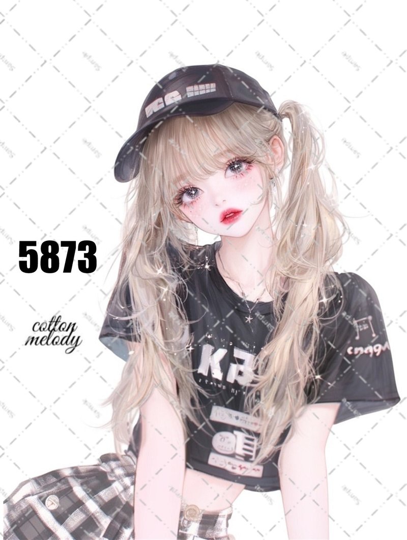 original sticker no.5873 人物ステッカー オリジナルステッカー 人物ステッカー 女の子ステッカー オリジナル人物ステッカー - 貼紙 - 紙 