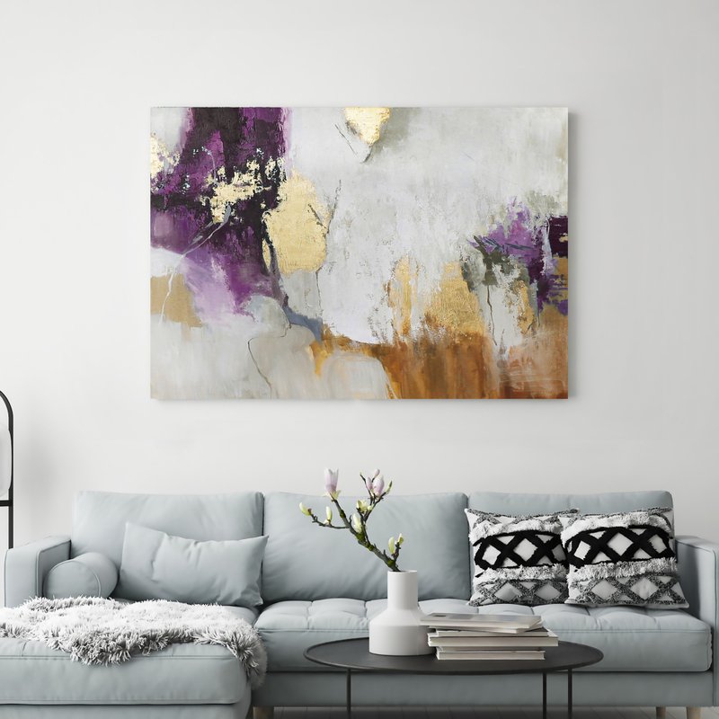 Pink Gold Painting | Pink Gold Abstract | Pink Wall Art | Pink Avalanche-4 - Wall Décor - Cotton & Hemp 