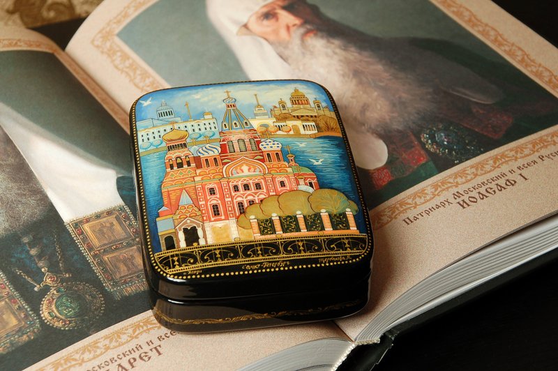 St Petersburg lacquer box Resurrection of Christ Church decorative art - 擺飾/家飾品 - 其他材質 
