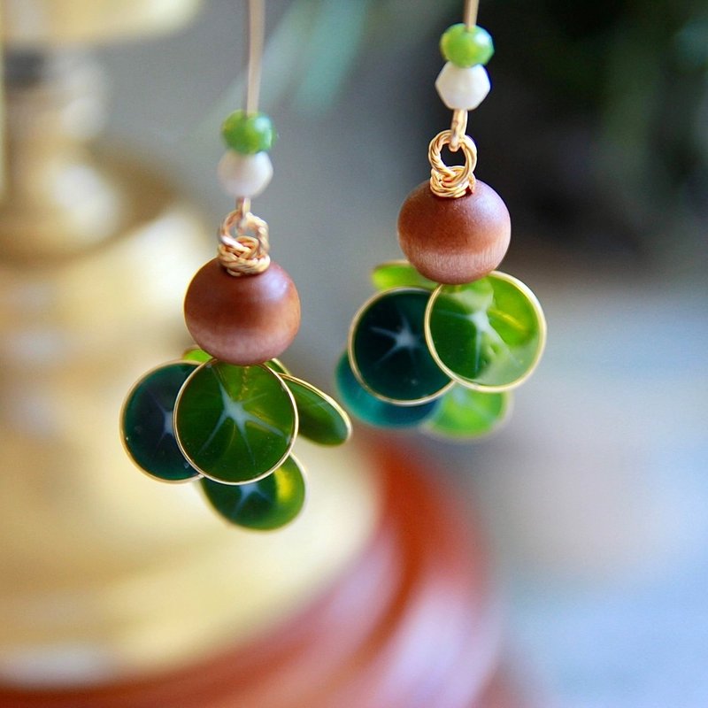 Painless Clip-On/Yuanyeshan turtle earrings - ต่างหู - เรซิน สีเขียว