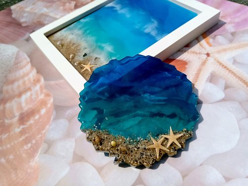 ocean theme coaster set unique gifts kitchen decor coasters resin gifts on sale bar decor sale personalized gifts resin coasters