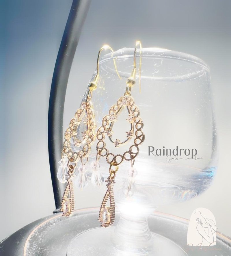 |Princess Series|Mermaid•Simple style Stone small drop earrings•925 ear needles - Earrings & Clip-ons - Other Metals Gold