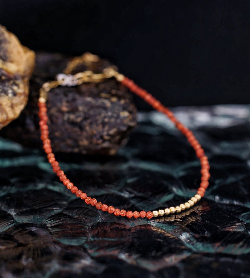 Superfine 14K Gold Filled Gold Sand Bracelet with Japan Memory Wire - Bracelets - Gemstone 
