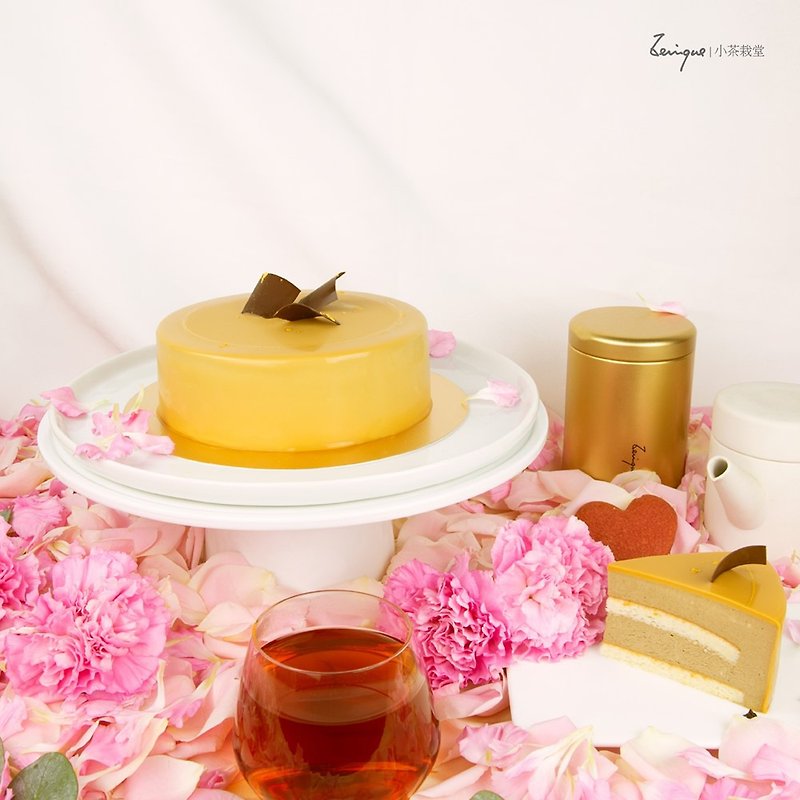 【Mother's Day Cake】 Xiaocha Zai Tang Black Oolong Waltz-6 Inch Cake - เค้กและของหวาน - อาหารสด สีส้ม