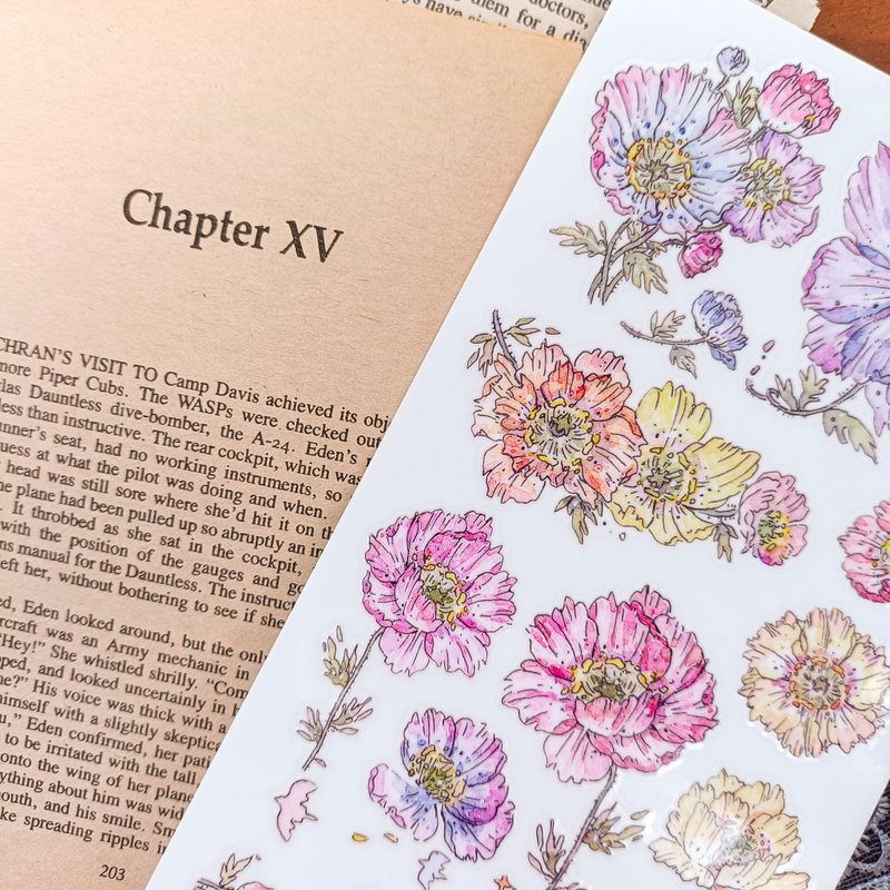 116 滿園春語2 Papaver Rhoeas2/轉印貼纸Transfer Stickers - 貼紙 - 其他材質 多色