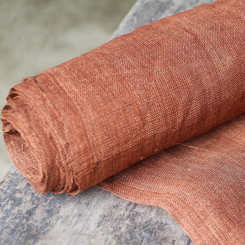 Yishanren|手織りのラミードアカーテンは硬くて半透明、手染めの草染めイエロー麻布のパーティションランプシェードイエロー - ブラウン - 編み物/刺繍/羊毛フェルト/裁縫 - コットン・麻 
