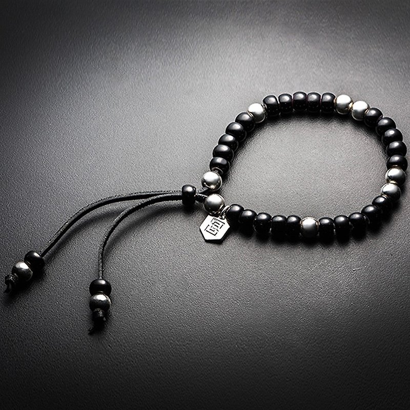 手工琉璃珠手環 Solo Lazurite Beads Bracelet - 手鍊/手鐲 - 其他金屬 