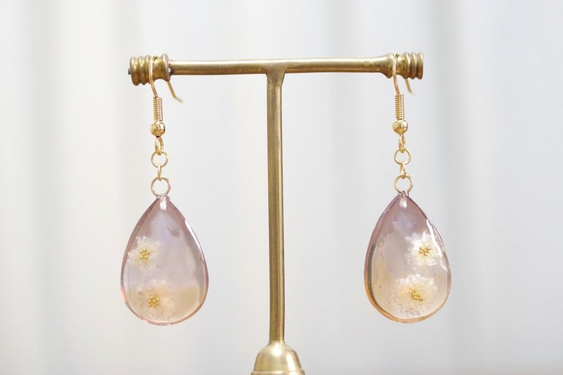 レジンアート　ドロップピアス・夕霧 - 耳環/耳夾/耳骨夾 - 樹脂 紫色