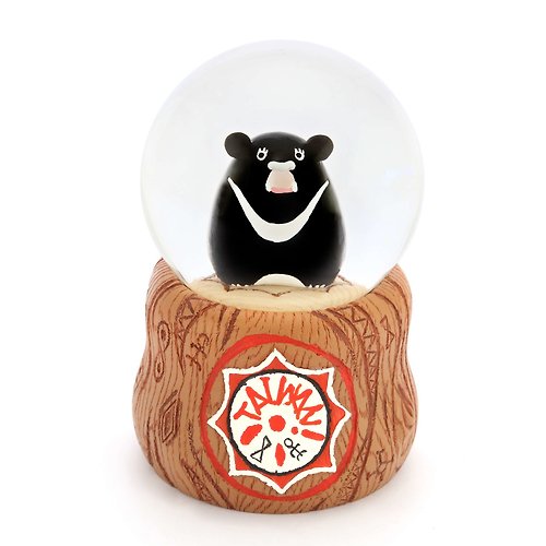 JARLL 讚爾藝術 臺灣意象-黑熊 水晶球擺飾 生日彌月聖誕交換禮物伴手禮原住民