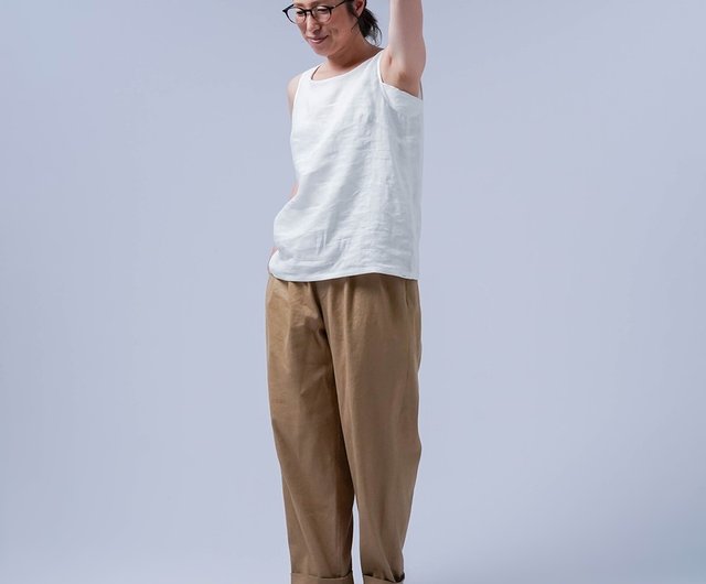 wafu【リネンタンクトップ】脇汗対策の救世主脇汗速乾よしタンク