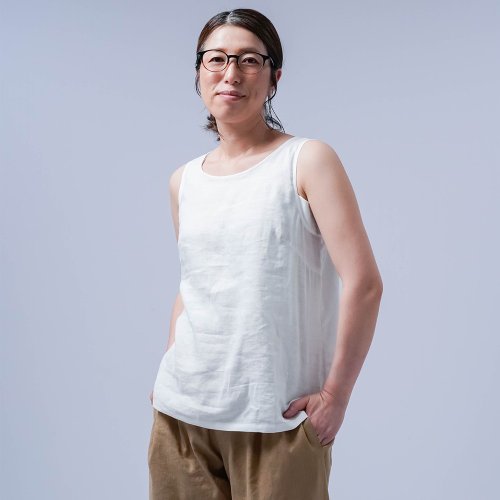 wafu【リネンタンクトップ】脇汗対策の救世主 脇汗速乾 よし