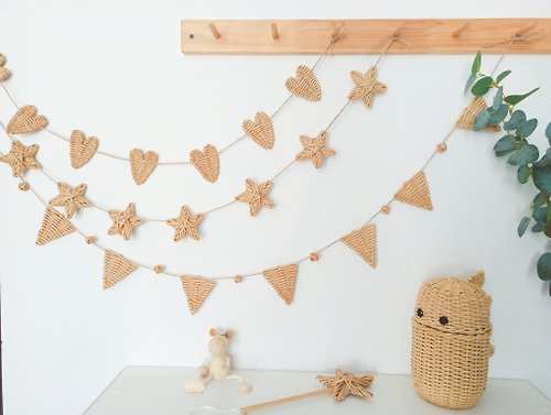 Wicker Decor Boutique Garlands, flags for nursery decor, wall nursery decor - hearts, flags