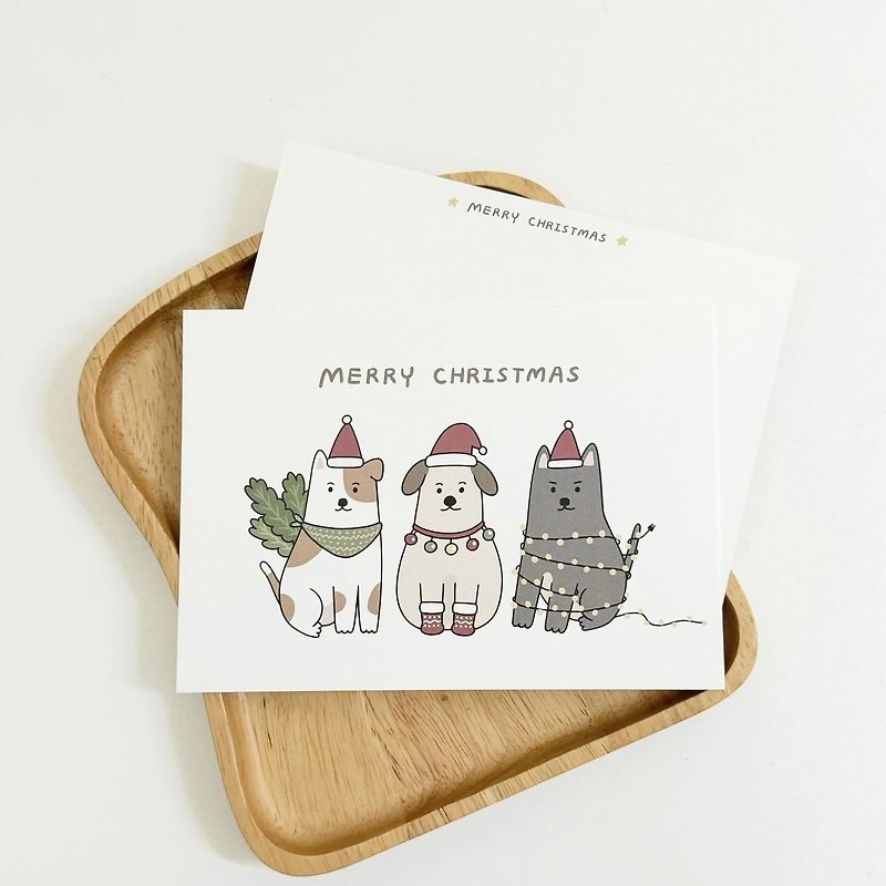 狗狗聖誕樹-聖誕節卡片/明信片 - 心意卡/卡片 - 紙 