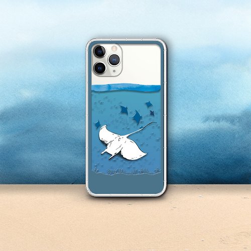 CreASEnse 創感品味 携帯電話ケース 被魟魚圈粉 海底風景系列 支援各品牌手機殼CSAK14